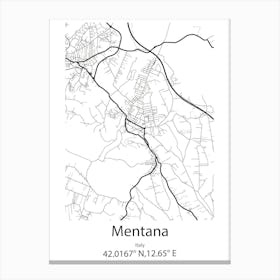 Mentana,Italy Minimalist Map Canvas Print