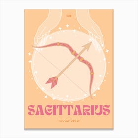 Orange Zodiac Sagittarius Canvas Print