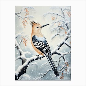 Winter Bird Painting Hoopoe 3 Canvas Print