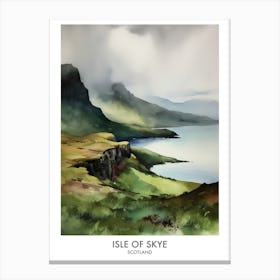Isle Of Skye 1 Watercolour Travel Poster Canvas Print