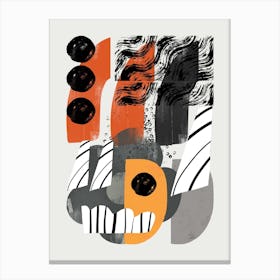 Abstract Shape Collage In Black Canvas Print