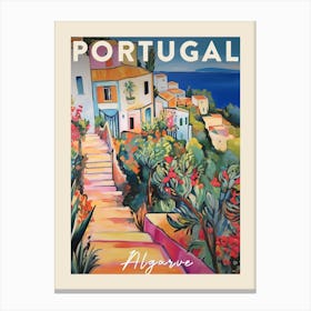 Algarve Portugal 1 Fauvist Painting  Travel Poster Canvas Print