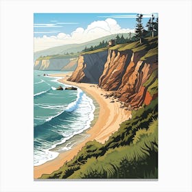 West Coast Trail Canada 2 Vintage Travel Illustration Canvas Print