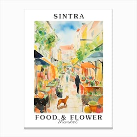 Food Market With Cats In Sintra 2 Poster Canvas Print