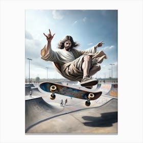 Jesus Skater  Canvas Print