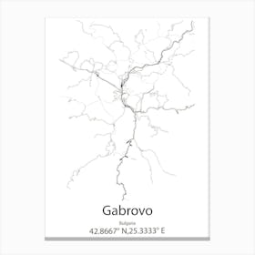 Gabrovo,Bulgaria Minimalist Map Canvas Print