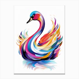 Colourful Geometric Bird Swan 2 Canvas Print