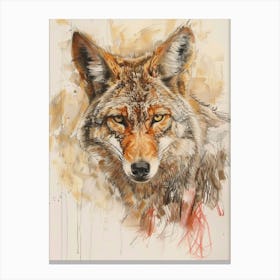 Coyote Pastel Watercolour 2 Leinwandbild