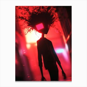 Boy With Red Lights Canvas Print