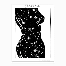 Celestial Bodies Capricorn Canvas Print