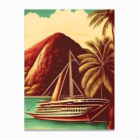 Maluku Indonesia Vintage Sketch Tropical Destination Canvas Print