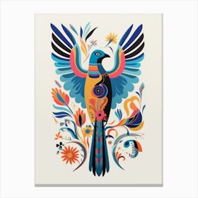 Colourful Scandi Bird Golden Eagle 3 Canvas Print