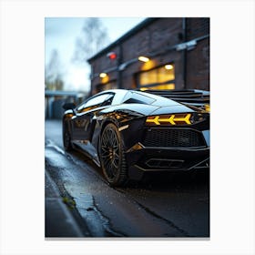 Black Lamborghini Canvas Print