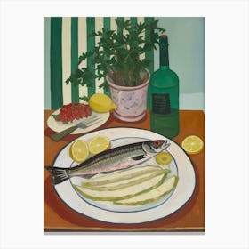 Haddock Italian Still Life Painting Canvas Print