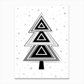 Nordic Grey Xmas Tree Canvas Print