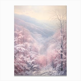 Dreamy Winter Painting Great Smoky Mountains Nationial Park United States 2 Canvas Print