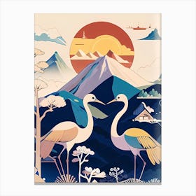 Japanese Cranes Canvas Print