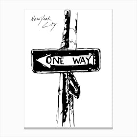 One Way Sign Canvas Print