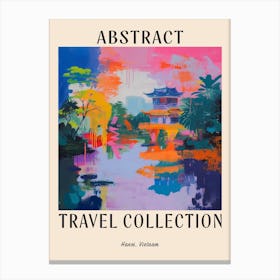Abstract Travel Collection Poster Hanoi Vietnam 4 Canvas Print