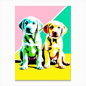 'Labrador Retriever Pups', This Contemporary art brings POP Art and Flat Vector Art Together, Colorful Art, Animal Art, Home Decor, Kids Room Decor, Puppy Bank - 87th Canvas Print