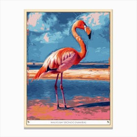 Greater Flamingo Walvis Bay Erongo Namibia Tropical Illustration 3 Poster Canvas Print
