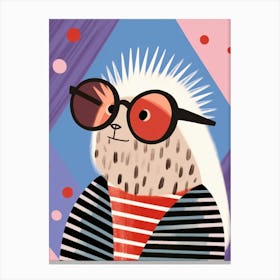 Little Porcupine 2 Wearing Sunglasses Canvas Print