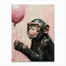 Cute Bonobo 4 With Balloon Canvas Print