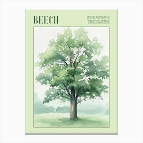 Beech Tree Atmospheric Watercolour Painting 2 Poster Canvas Print