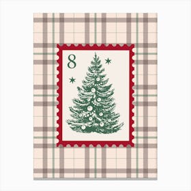 Checkered Christmas Tree Poster Canvas Print