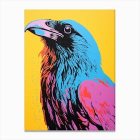 Andy Warhol Style Bird Raven 1 Canvas Print