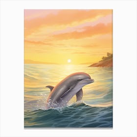Hectors Dolphin At Sunset 2 Canvas Print