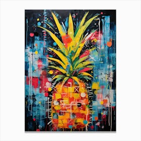 Surreal Street Pineapple: Basquiat's Influence Canvas Print