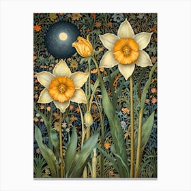 William Morris Daffodils At Night Canvas Print