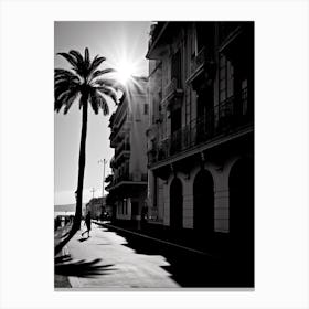 Nice, France, Mediterranean Black And White Photography Analogue 2 Canvas Print