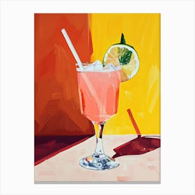 Pink Cocktail, Mid century Canvas Print