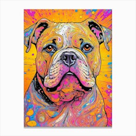 Colourful Bulldog Portrait Canvas Print