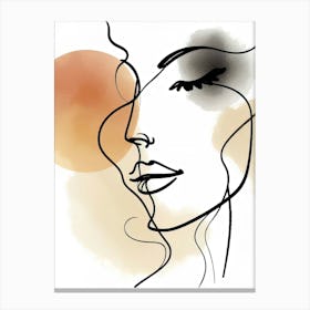 Face Line Art Canvas Print