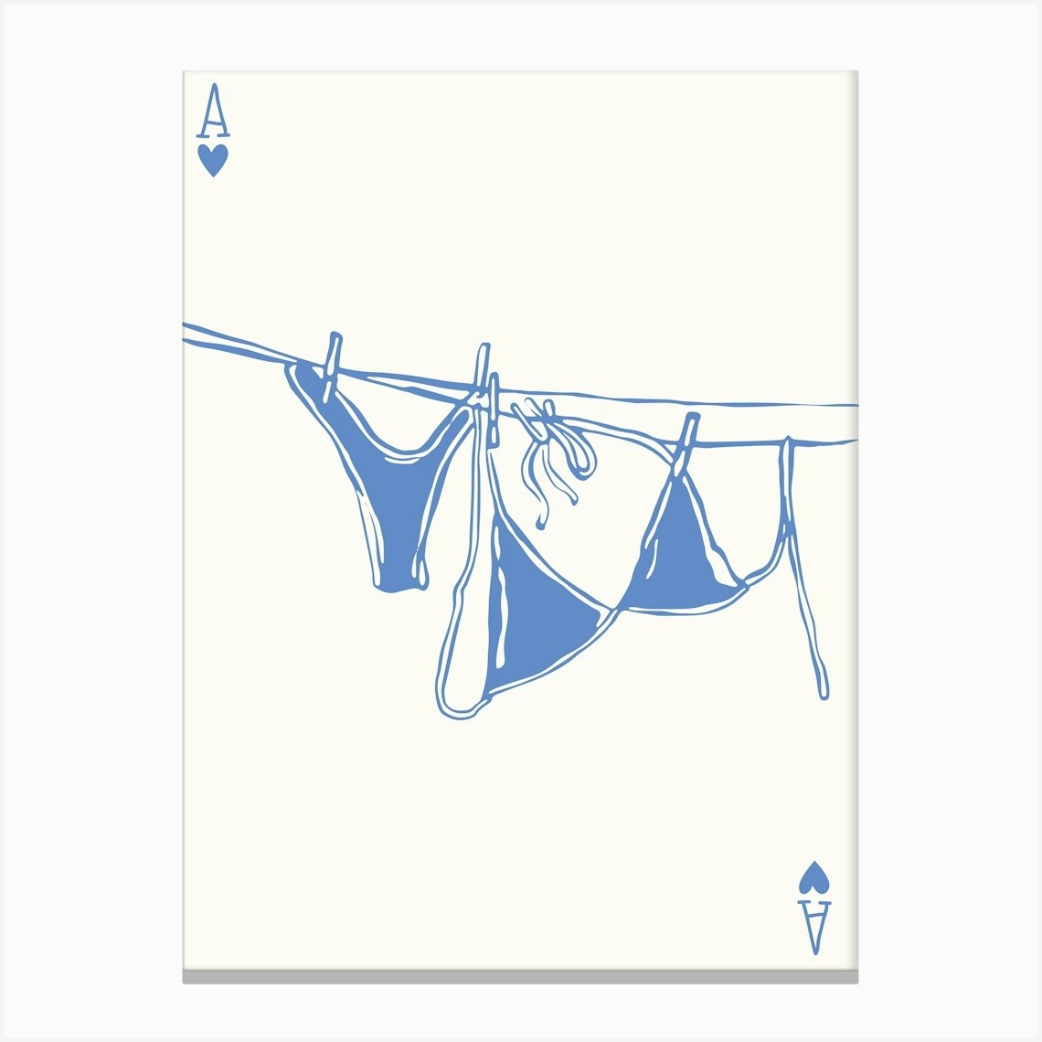 Blue Bikinis On Clothesline 2 Canvas Print by House of Saturn