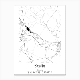 Stelle,Germany Minimalist Map Canvas Print