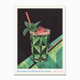Mint Cocktail Art Deco Inspired 1 Poster Canvas Print