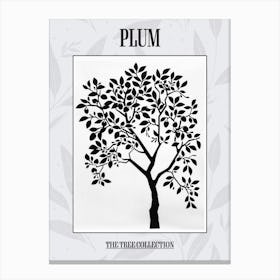 Plum Tree Simple Geometric Nature Stencil 2 Poster Canvas Print
