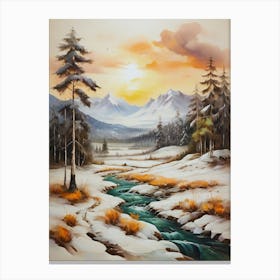 Snowy Landscape Canvas Print