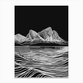 Beinn Ghlas Mountain Line Drawing 3 Canvas Print