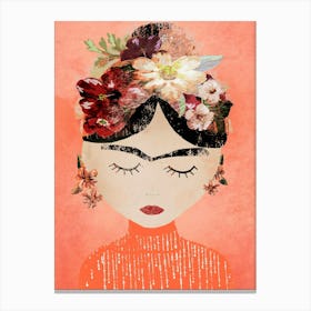 Frida (Peach) Canvas Print