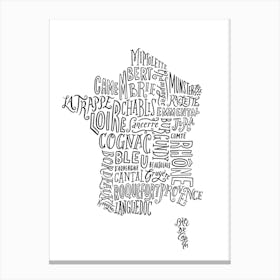 French Food Map  Canvas Print