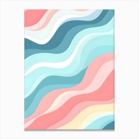 Abstract Waves in Pastel Colors 1 Canvas Print