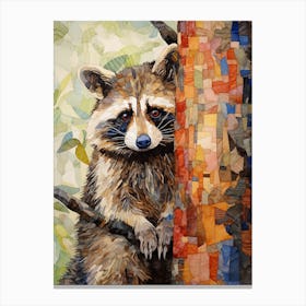 A Tree Hanging Raccoon In The Style Of Jasper Johns 4 Canvas Print