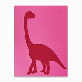 Pink Dinosaur Silhouette 1 Canvas Print