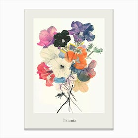 Petunia Collage Flower Bouquet Poster Canvas Print