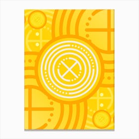 Geometric Abstract Glyph in Happy Yellow and Orange n.0032 Canvas Print